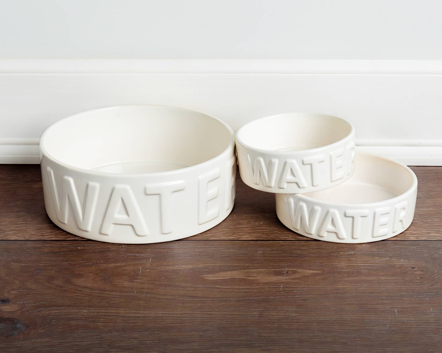 Classic Water White Pet Bowl Set of 2