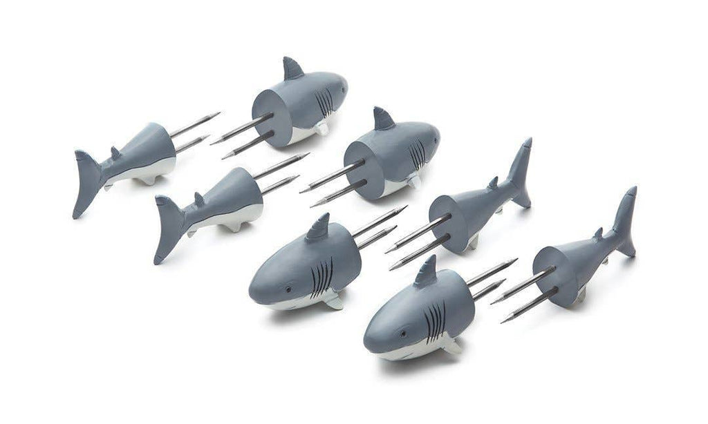Outset Shark Corn Holders, Set 8, 1.38" x 5" x 7"