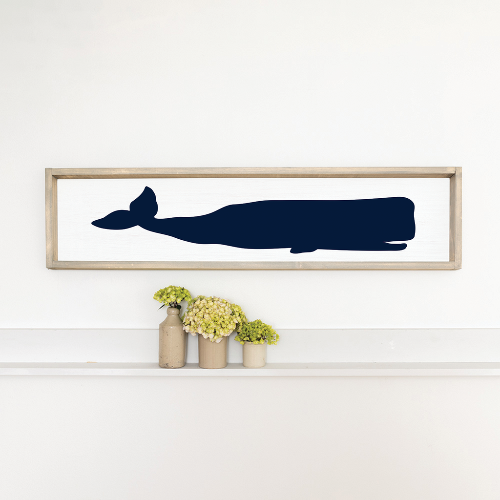 Blue Whale Barn Wood Sign | Coastal Decor | Nautical Decor