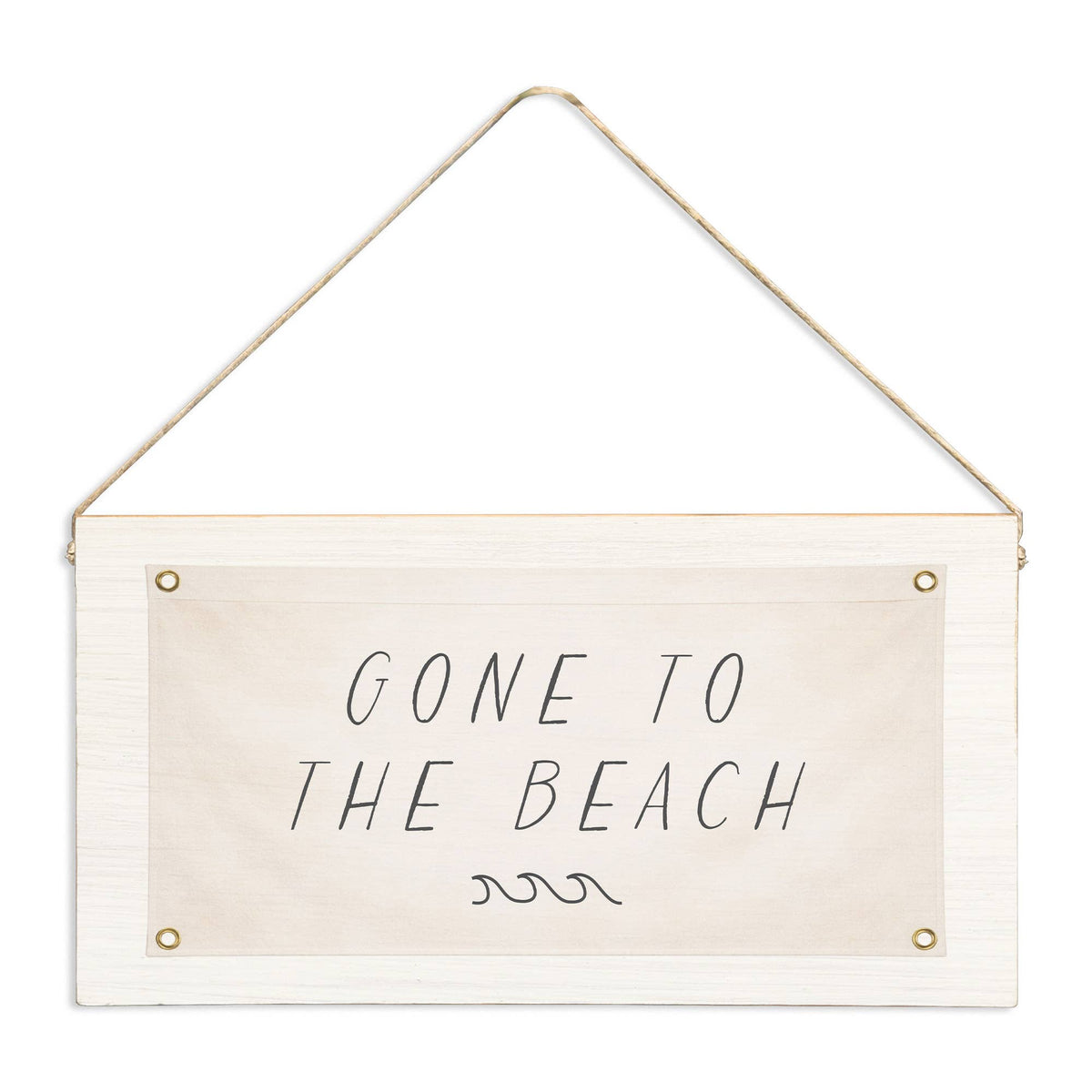 Gone To The Beach Twine Sign | Coastal Door Decor