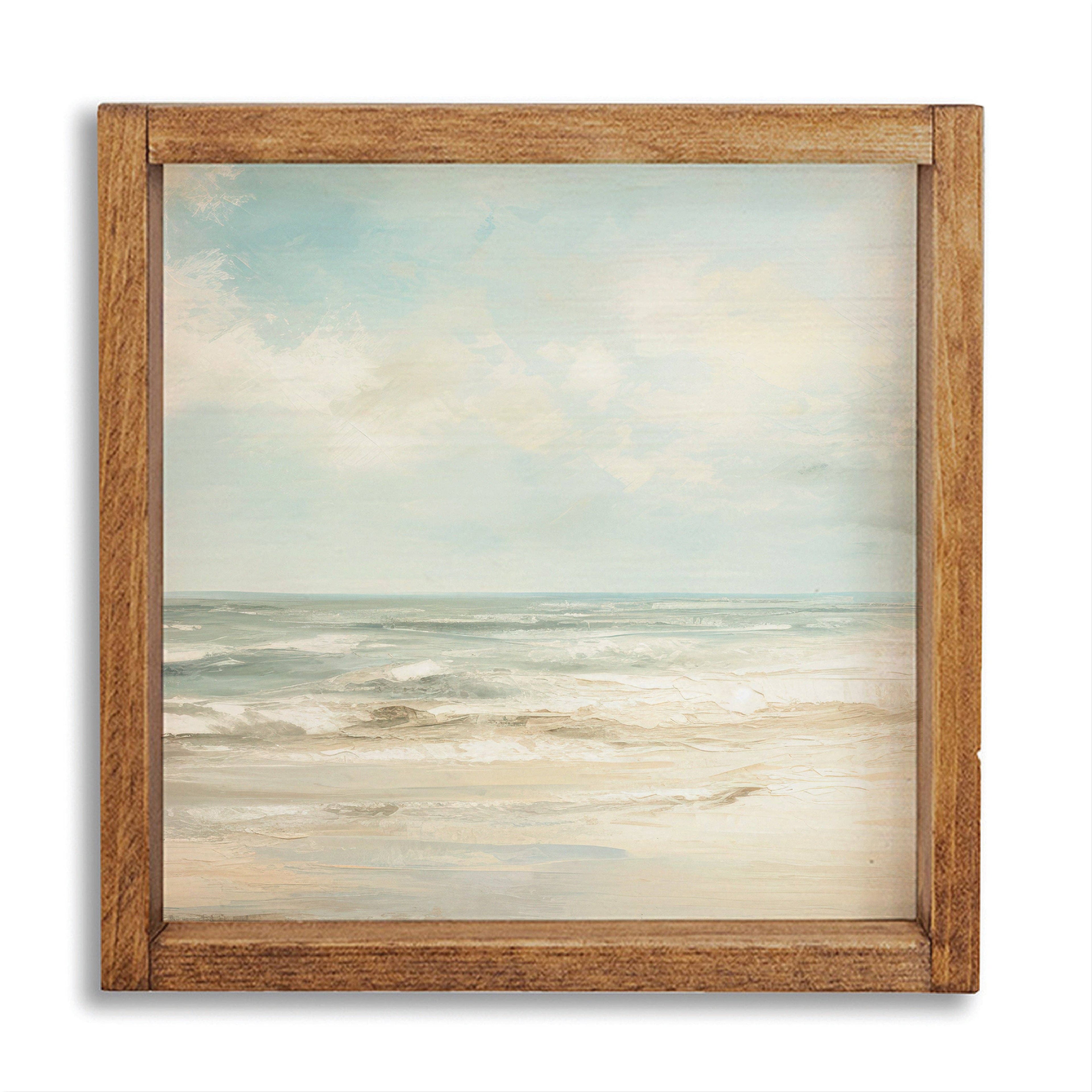 Sea Beach Landscape Wall Art 12" x 12" | Coastal Decor