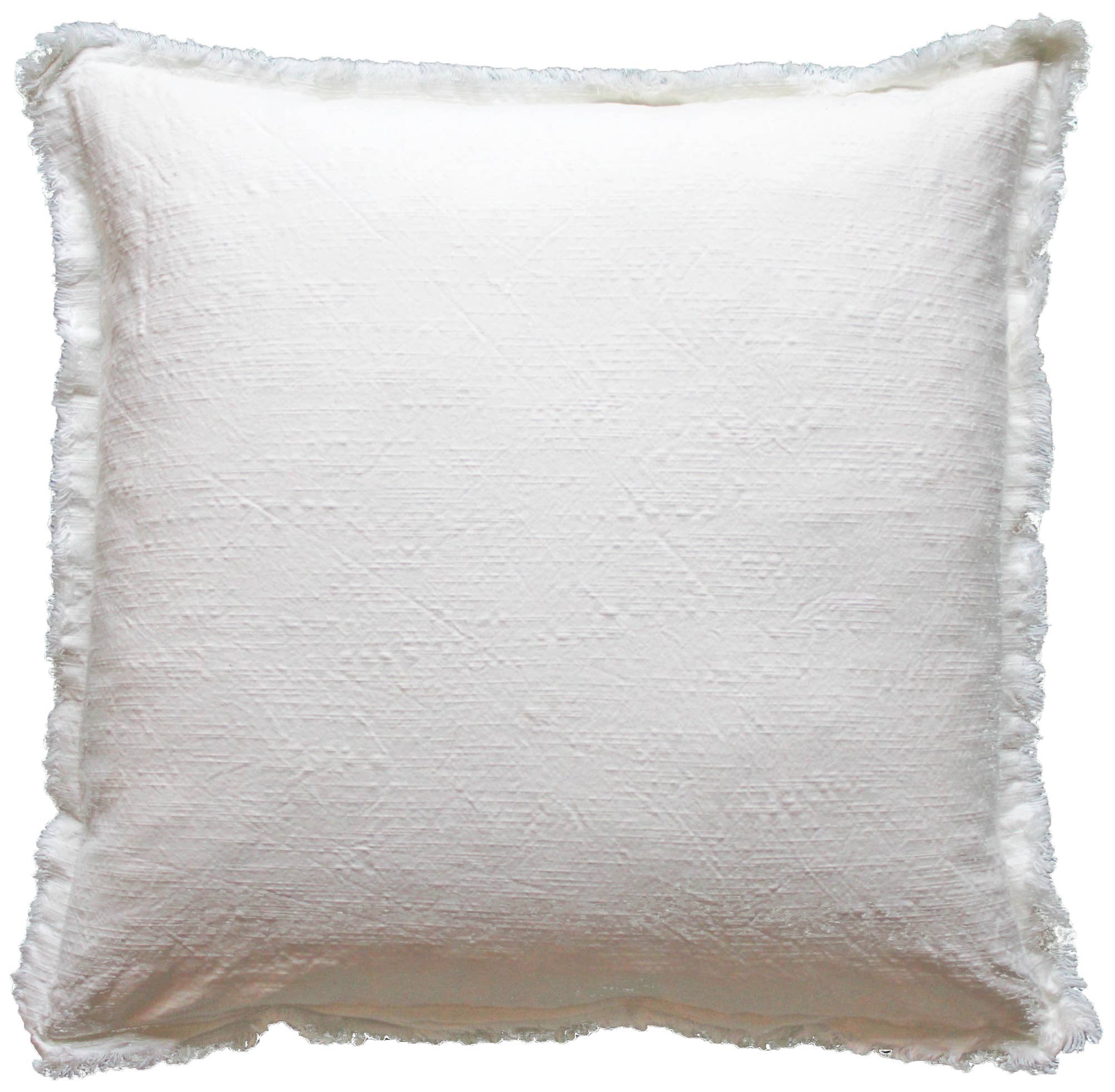 Customizable Embroidered Fringe Pillow Covers - Ivory