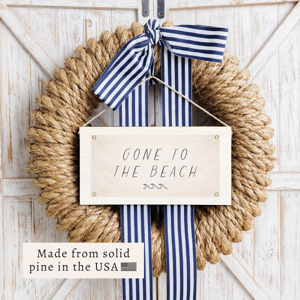 Gone To The Beach Twine Sign | Coastal Door Decor