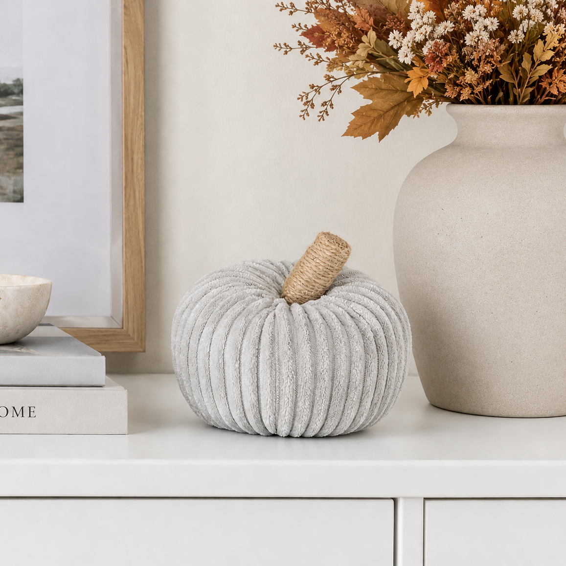 Gray Velvet Pumpkin