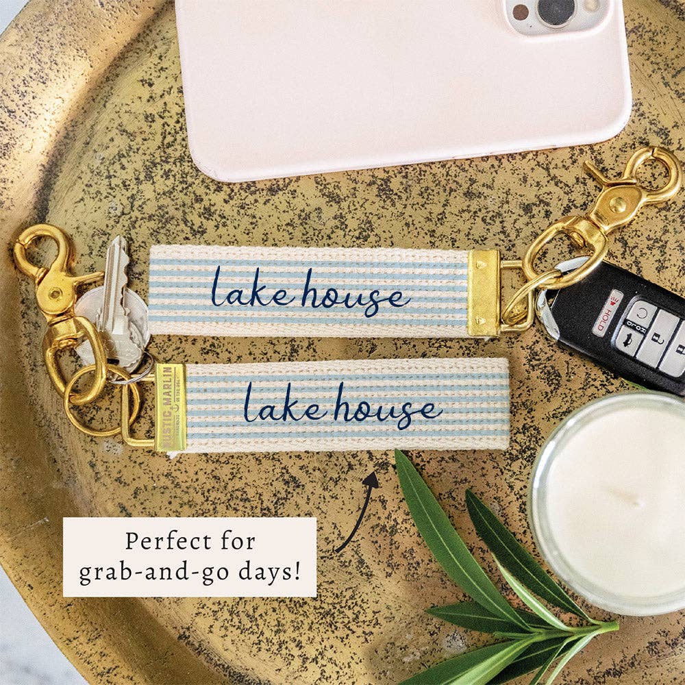Light Blue Stripe Personalized Keychain | Custom Keychain