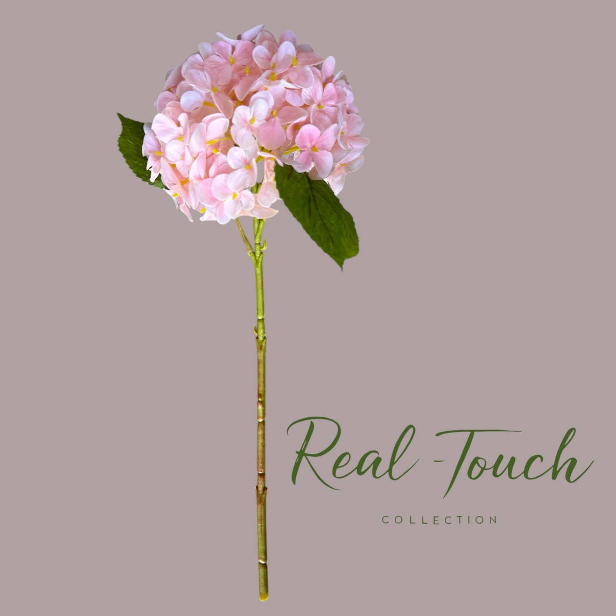 18" Realistic Real Touch Artificial Hydrangea Stem