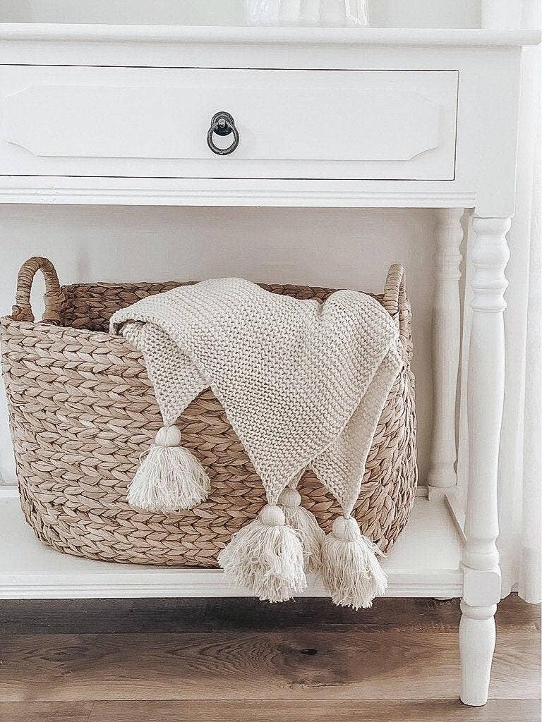 Knit Throw Blanket - Knit Throw Blanket With Tassels | Cozy