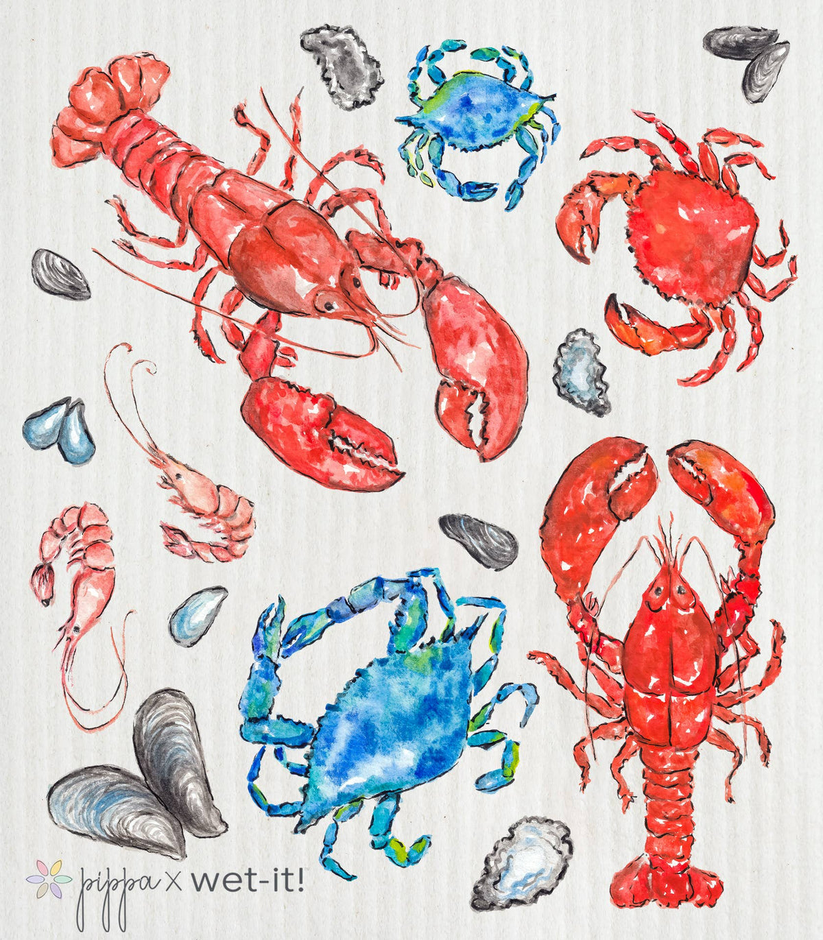 Shellfish Selection Swedish Cloth