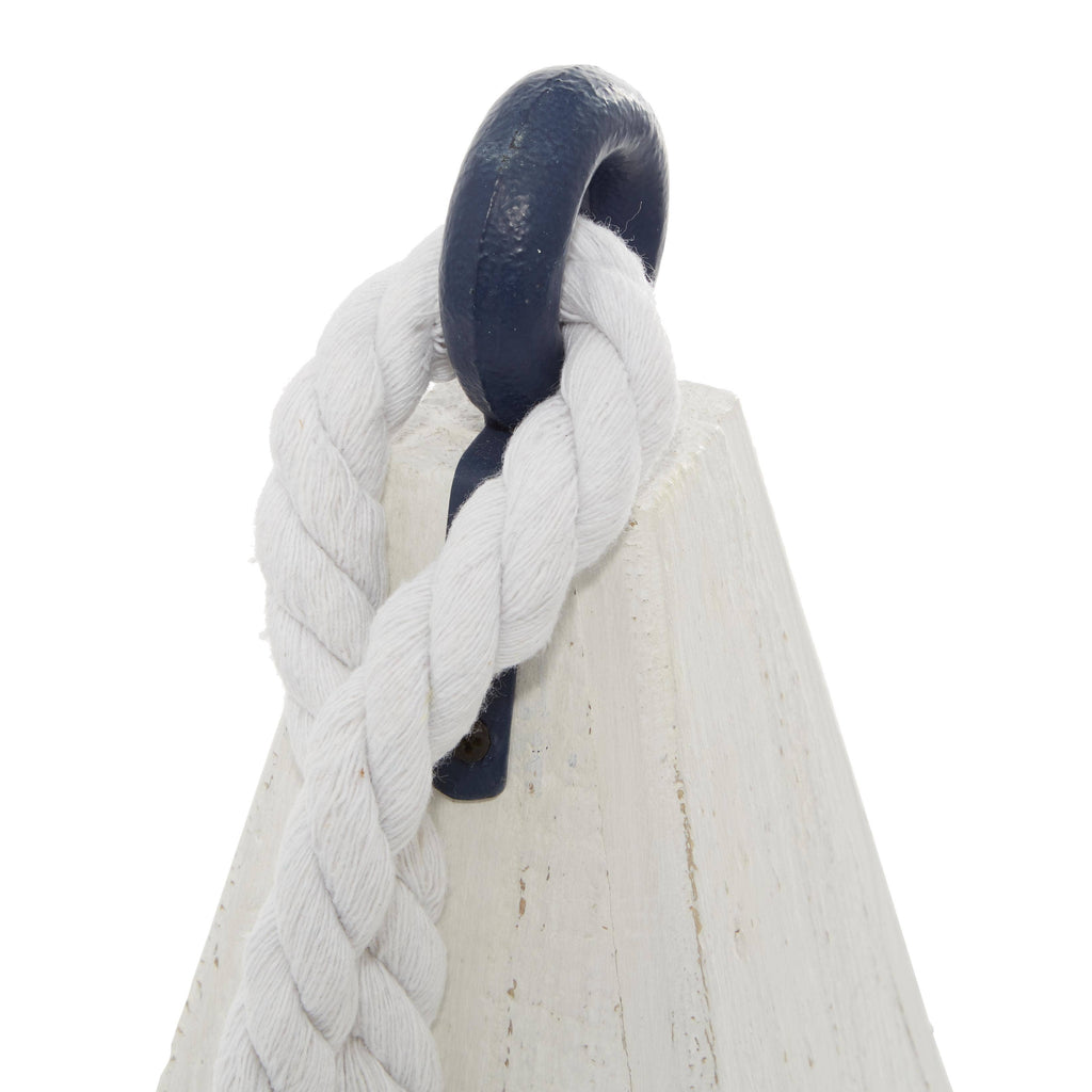 Coastal White Wood Buoy Set of 3
