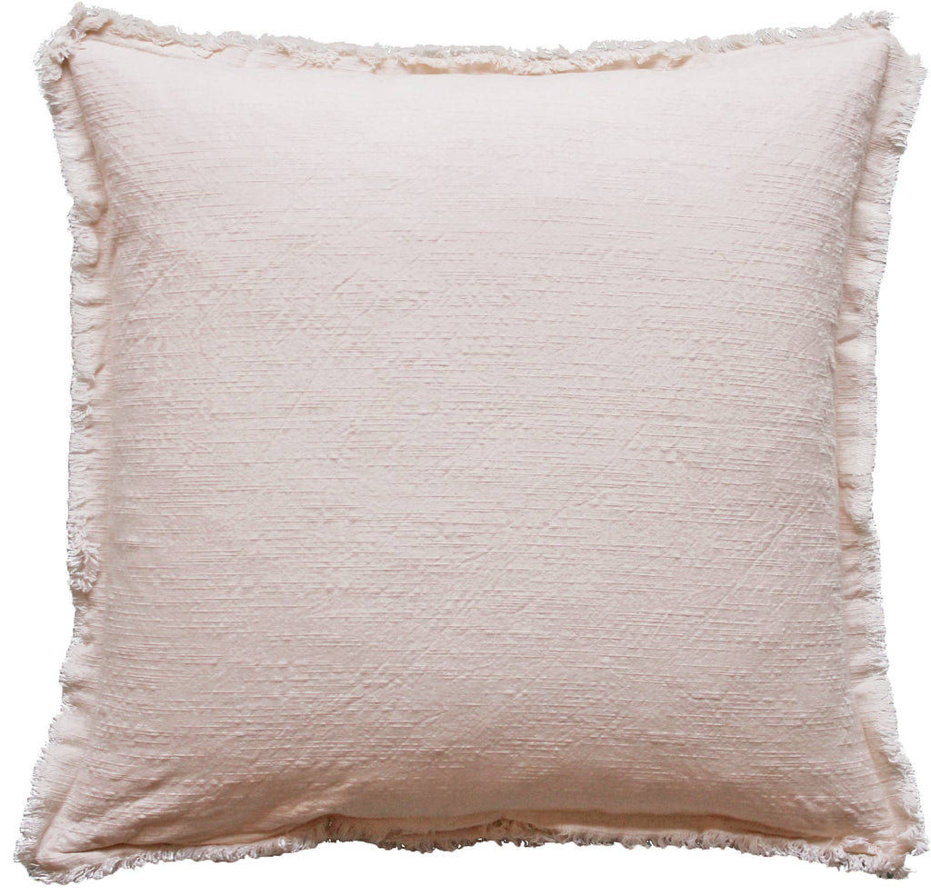 Customizable Embroidered Fringe Pillow Covers - Ivory
