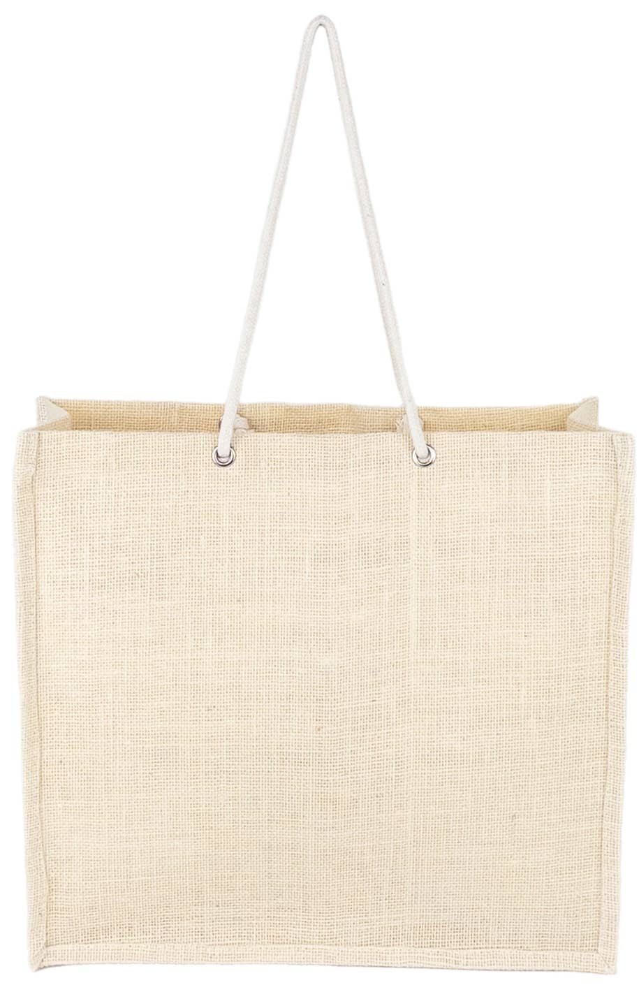 Jute Tote Bag | Reusable Gusseted Gift Market Grocery